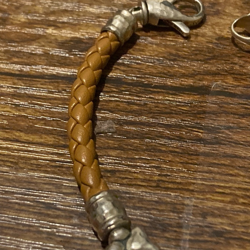 JAI leather and sterling silver heart and paws bracelet - Picture 7 of 10